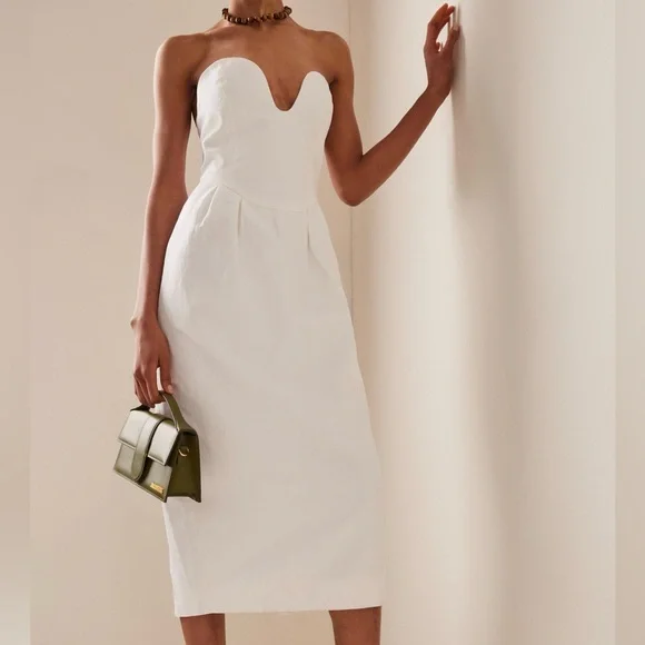 🌺🎉HP🎉🌺 NWT Mara Hoffman Isla Midi Dress White - Picture 4 of 16